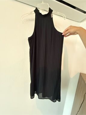 Vero Moda Black Pleated High-Neck Midi Dress